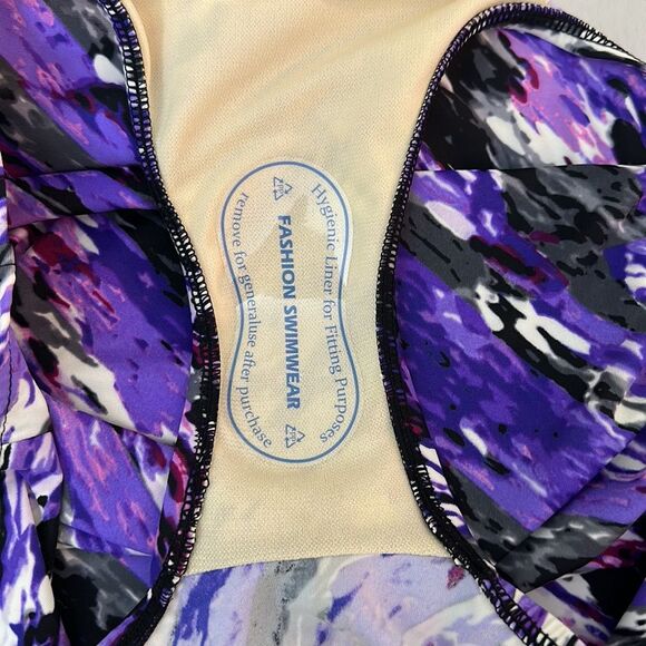 Croft & Barrow Swimsuit Size 16 One Piece Purple Splash NWOT - Picture 13 of 16